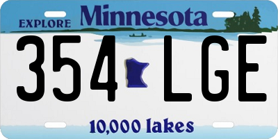 MN license plate 354LGE