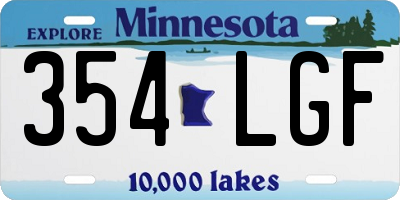 MN license plate 354LGF