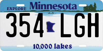 MN license plate 354LGH