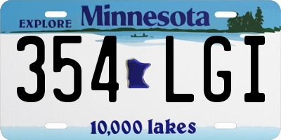 MN license plate 354LGI