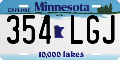 MN license plate 354LGJ