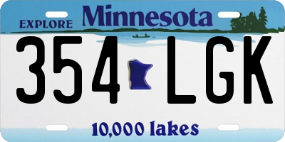 MN license plate 354LGK