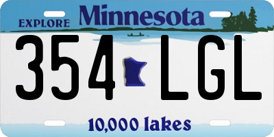 MN license plate 354LGL