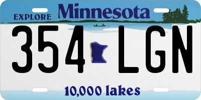 MN license plate 354LGN