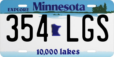 MN license plate 354LGS