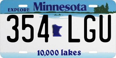 MN license plate 354LGU