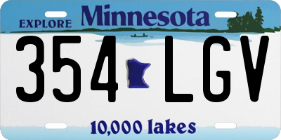 MN license plate 354LGV