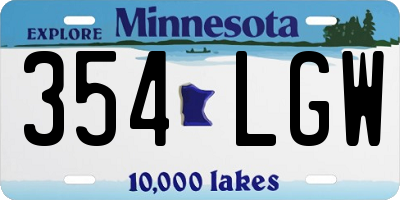 MN license plate 354LGW