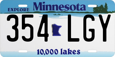 MN license plate 354LGY