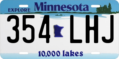 MN license plate 354LHJ
