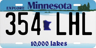 MN license plate 354LHL