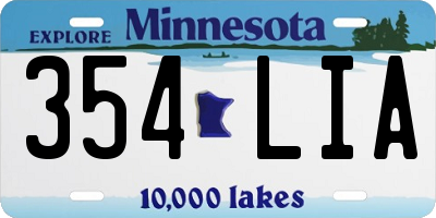 MN license plate 354LIA
