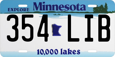 MN license plate 354LIB