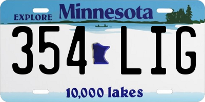 MN license plate 354LIG