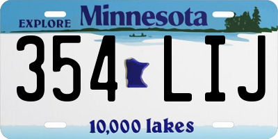 MN license plate 354LIJ
