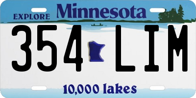 MN license plate 354LIM