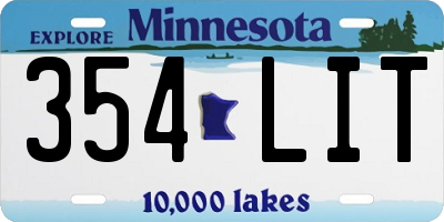 MN license plate 354LIT