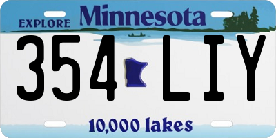 MN license plate 354LIY