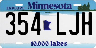 MN license plate 354LJH