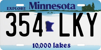 MN license plate 354LKY