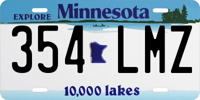 MN license plate 354LMZ