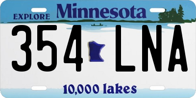 MN license plate 354LNA