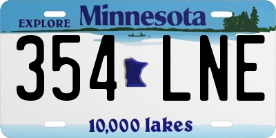 MN license plate 354LNE