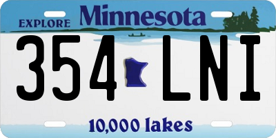 MN license plate 354LNI