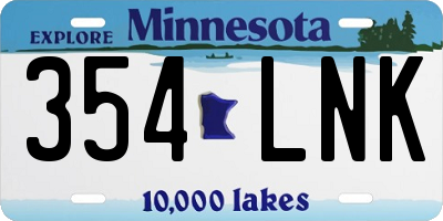 MN license plate 354LNK