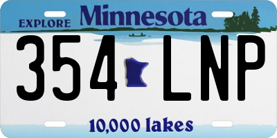 MN license plate 354LNP