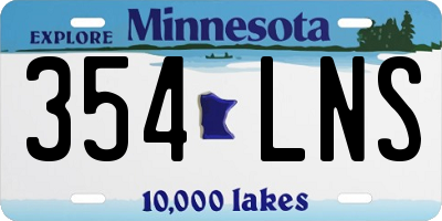 MN license plate 354LNS