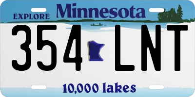 MN license plate 354LNT
