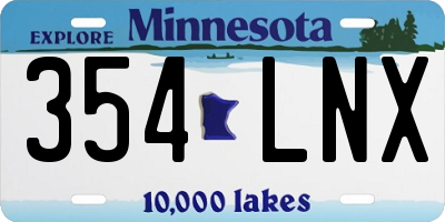 MN license plate 354LNX