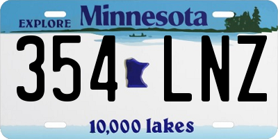 MN license plate 354LNZ