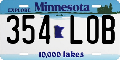 MN license plate 354LOB