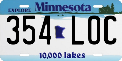MN license plate 354LOC