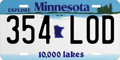 MN license plate 354LOD