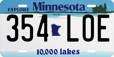 MN license plate 354LOE