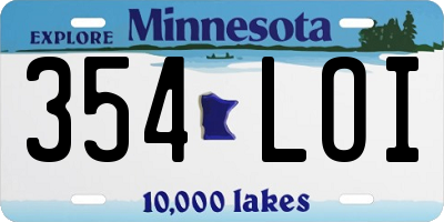 MN license plate 354LOI