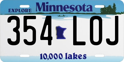 MN license plate 354LOJ