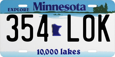 MN license plate 354LOK