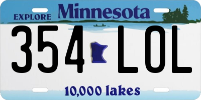 MN license plate 354LOL