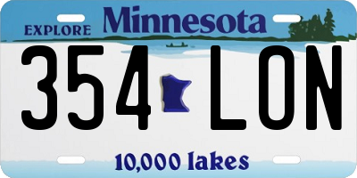 MN license plate 354LON