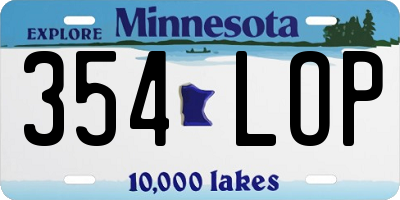 MN license plate 354LOP