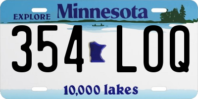 MN license plate 354LOQ