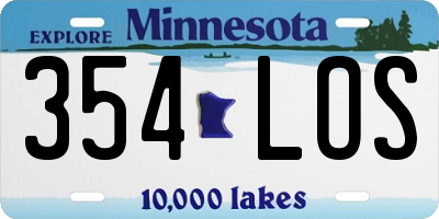 MN license plate 354LOS