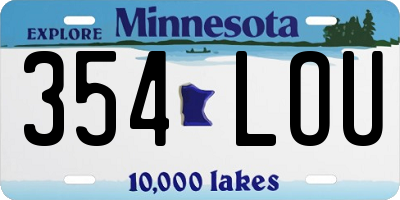 MN license plate 354LOU