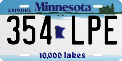 MN license plate 354LPE