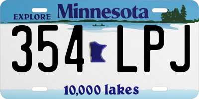 MN license plate 354LPJ