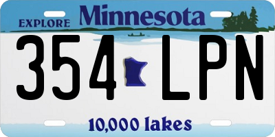 MN license plate 354LPN